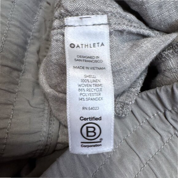 ATHLETA Cabo Light Gray Linen Joggers Pants 6P 6 Petite - Picture 4 of 5